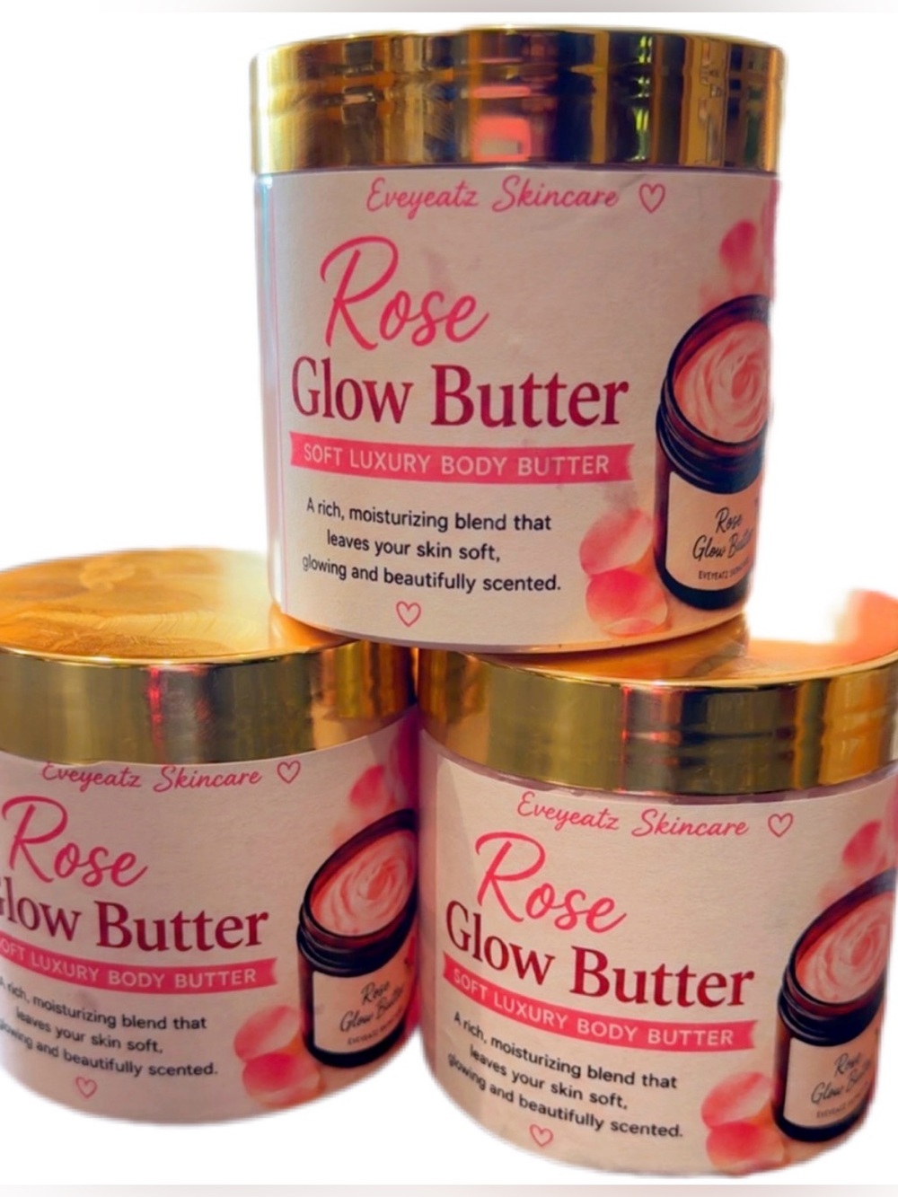 Eveyeatz Rose Glow Body Butter | Moisturizing Pink Luxury Skincare